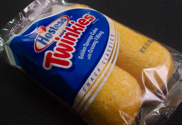A photo of a twin pack of Hostess Twinkies taken January 11, 2012, made by Interstate Brands is viewed in Washington,DC. Hostess Brands, the baker of Twinkie cakes and other iconic American foods, filed for bankruptcy protection Wednesday after failing to win concessions on union contracts. Founded in 1930, Hostess owns brands that were emblematic of American food for generations. Its popular Twinkie, a snack cake with a creamy filling, was launched that year. The company claims its Wonder bread, a vitamin-enriched sliced bread, was the first 100 percent natural bread available across the United States. AFP Photo/Paul J. Richards (Photo credit should read PAUL J. RICHARDS/AFP/Getty Images)